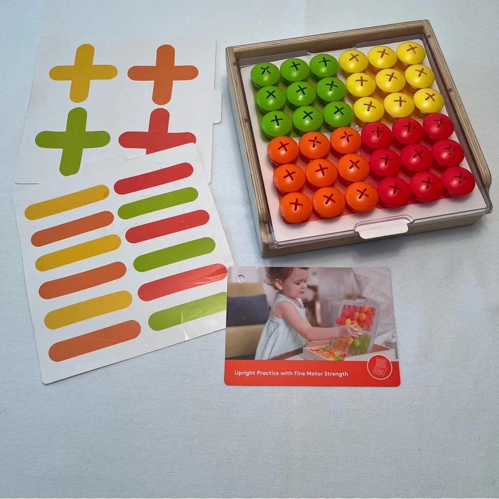 Lovevery Mosaic Button Board Set & Info Play Card Toddler Montessori Learning